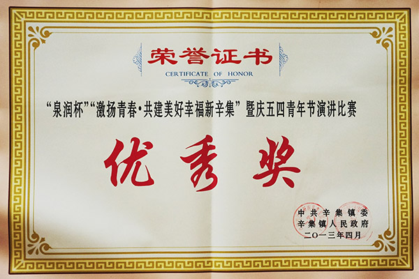 演讲比赛优秀奖
